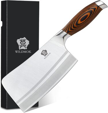 WildMok Нож-топорик для мяса 18 см сталь/дерево паквуд WILDMOK