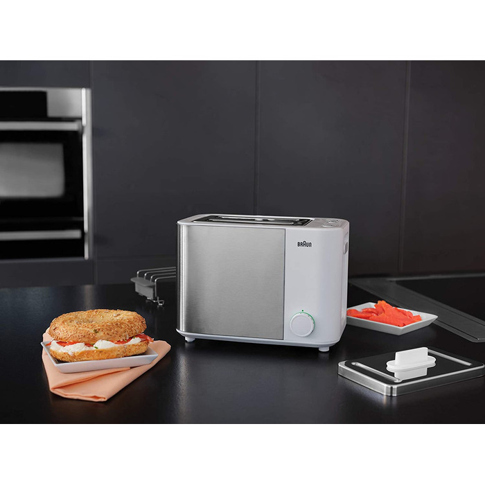 Тостер Braun HT5010 WH IDCollection / 100 Вт / на 2 ломтика / с насадкой для булочек и функцией размораживания