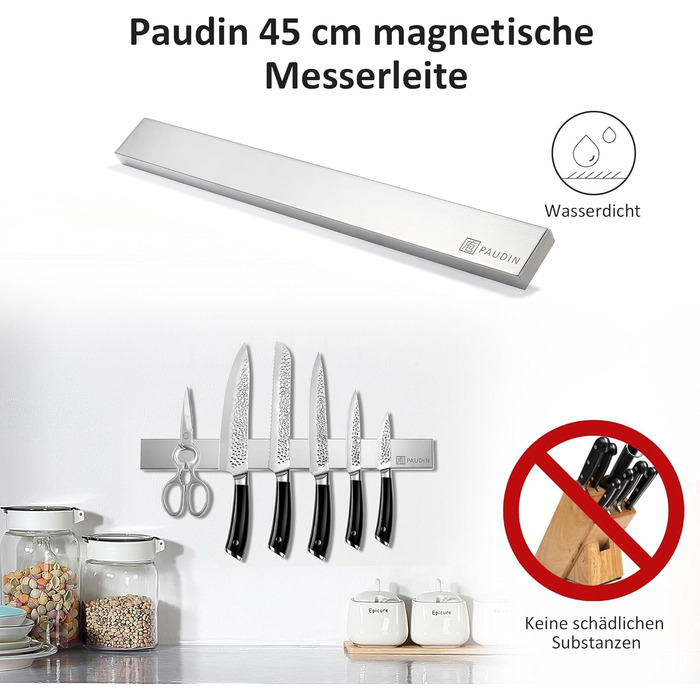 Магнитный держатель для ножей 45 см PAUDIN