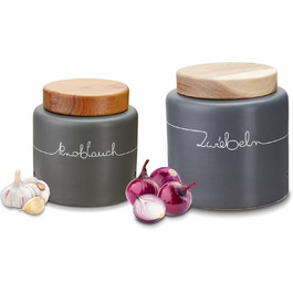 Набор банок для хранения 2 предмета Grey KHG