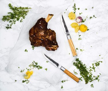 Набор кованых ножей для стейка Forged, 4 предмета, из оливкового дерева и японсокой нержавеющей стали, ручная работа, в деревянной коробке