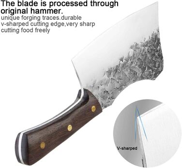 Нож-топорик для мяса Muxel SG8802-1223 из нержавеющей стали, 18 см