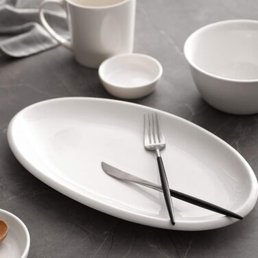 Набор из 2 сервировочных овальных блюд 35,6 х 20,3 см White DOWAN