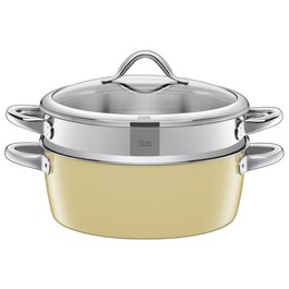 Кастрюля с паровой корзиной / пароварка Ø 28 см Vitaliano Vanilla Silit