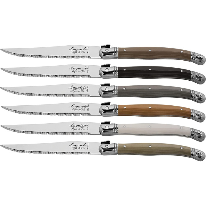 Набор ножей для стейка с подставкой 7 предметов Premium Line Laguiole Style de Vie