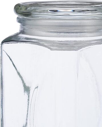 Банки для хранения с крышками, набор из 6 шт., банки, 1300 мл, квадратные банки для хранения, герметичные стеклянные контейнеры, прозрачные