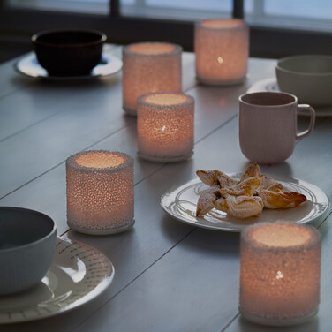 Подсвечник 10х9х9х9 см белый Fire Iittala