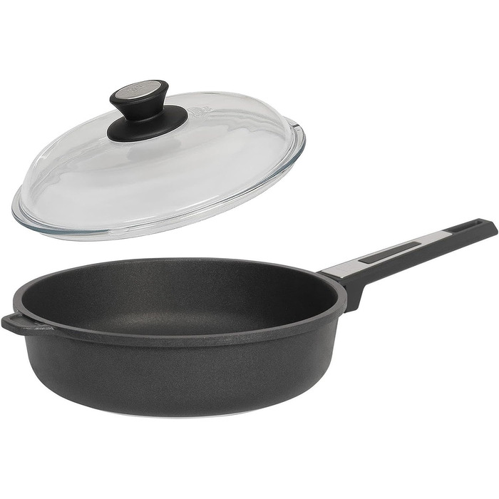 Сковорода для тушения с крышкой 32 см, чёрная XL SKK