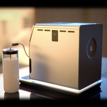 Кофемашина на 2 чашки со вспенивателем молока, серебристо-черная Perfection 880L WMF