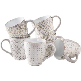Набор кофейных кружек 0,56 л 6 предметов Vintage White DOWAN
