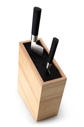 Подставка для ножей из каучукового дерева 22 x 9 x 22 см Continenta