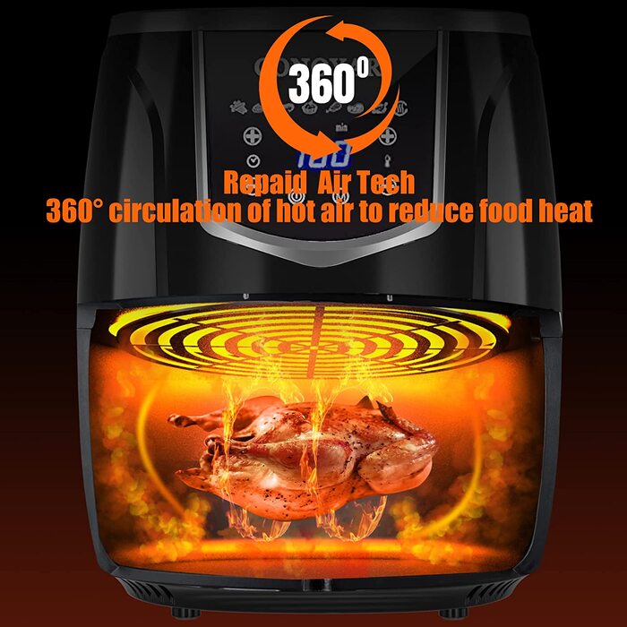 Фритюрница CONOYAR XXL AF336 / 4,5 л / 1300 Вт / 8 программ