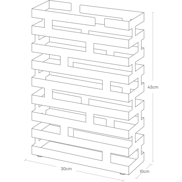 Подставка для зонтов 43 x 30 x 10 см White BRICK Yamazaki