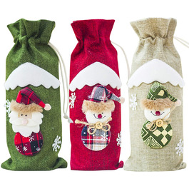 Украшение новогоднее для бутылки 31 х 14 см, набор 3 предмета Petalum