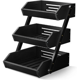 Бамбуковая этажерка для фруктов 41,3 см Black G.a HOMEFAVOR