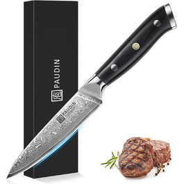 Универсальный кухонный нож из дамасской стали 13 см VG10 PAUDIN