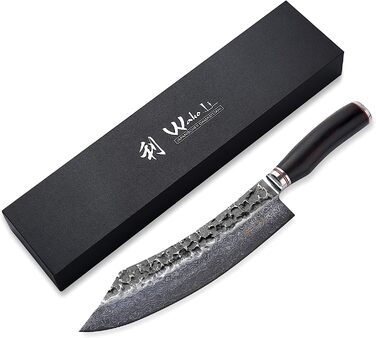 Профессиональный поварской нож из настоящей дамасской стали с дерева пакка 25 см Wakoli Ebo