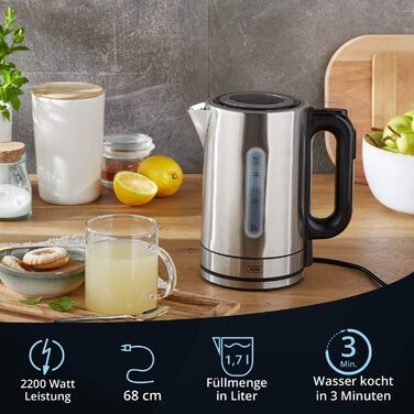 KHG Электрочайник 1,7 л 2200 Вт нержавеющая сталь WK-1703 ES KHG