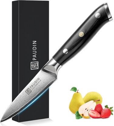 Нож для чистки овощей из дамасской стали 9 см Damascus PAUDIN