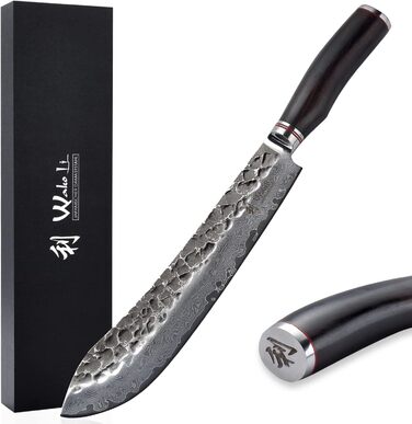 Профессиональный поварской нож из настоящей дамасской стали с рукояткой из дерева пакка 25 см Wakoli Ebo