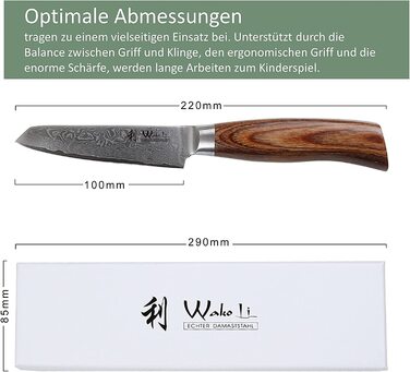 Поварской нож из 67 слоев дамасской стали 10 см EDIB Pro Mukimono Wakoli