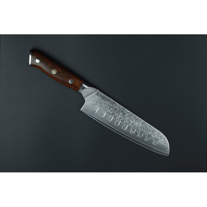 Нож Сантоку из дамасской стали 17,6 см DI SCHNEIDWERK