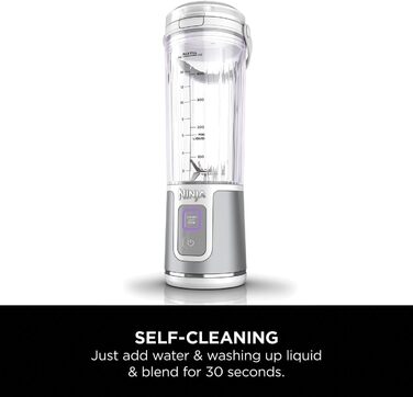 Портативный блендер, 530 мл, герметичная крышка и носик для питья, мощный беспроводной мини-блендер, перезаряжаемый, портативные смузи, протеиновые коктейли, смеси со льдом и льдом (белый), 151UKPR