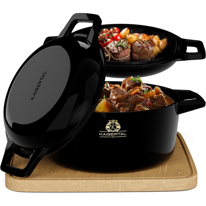 KAISERTAL Жаровня 26 см/4,8 л с крышкой-сковородой 1,8 л чугун KAISERTAL