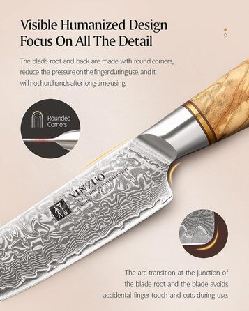 Набор из 4 ножей для стейка из дамасской стали XINZUO