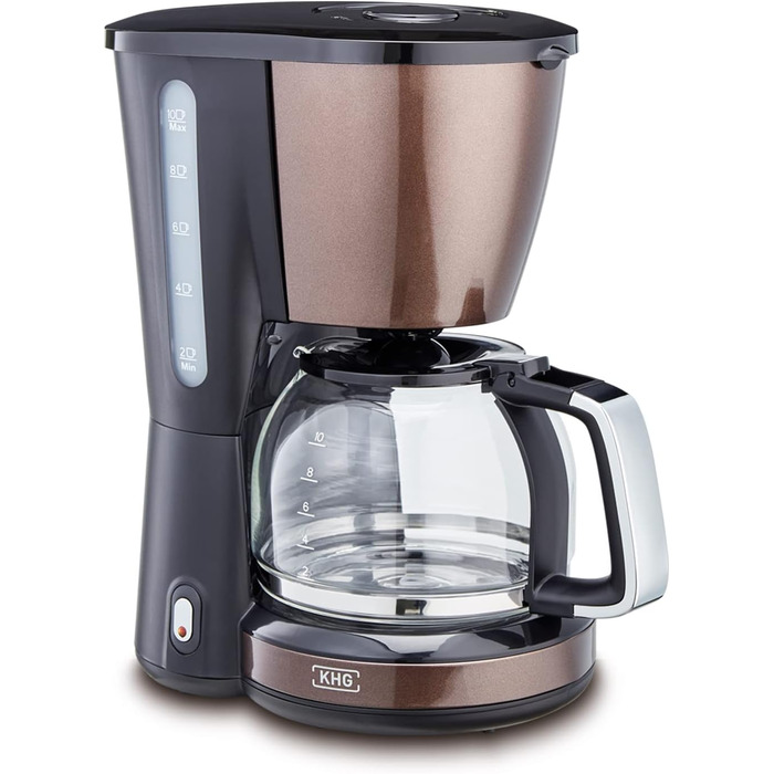 KHG Кофемашина 1,25 л 1000 Вт пластик/стекло/сталь Mokko Black KHG