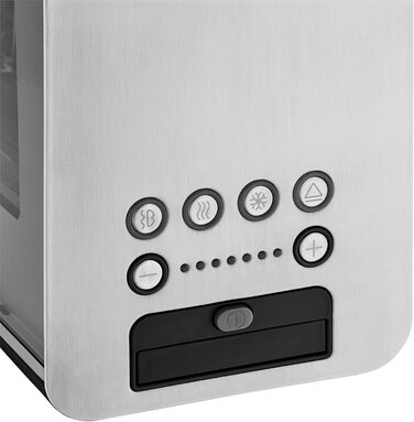 Стеклянный тостер WMF Lono / на 2 ломтика / с насадкой для булочек / 7 ступеней