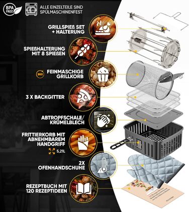 Фритюрница многофункциональная 12 л 1800 Вт Black XXL Stillstern