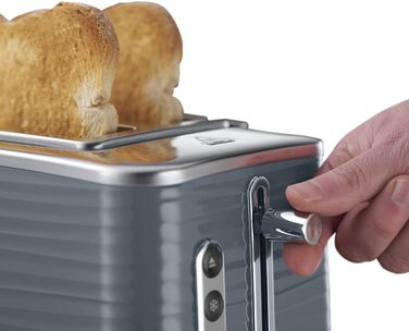 Тостер Russell Hobbs Inspire / на 2 ломтика / с насадкой для булочек / 6 ступеней / функция размораживания и разогрева