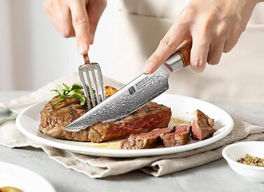 Набор из 4 ножей для стейка из дамасской стали XINZUO