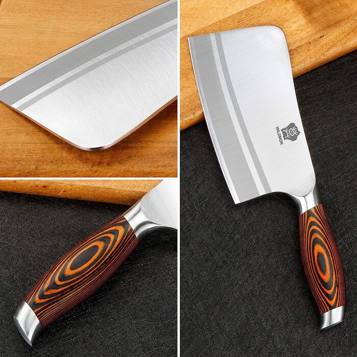 WildMok Нож-топорик для мяса 18 см сталь/дерево паквуд WILDMOK