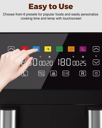 Двухзонная фритюрница JOYAMI XXL / 7,6 л / 6 программ / 2850 Вт