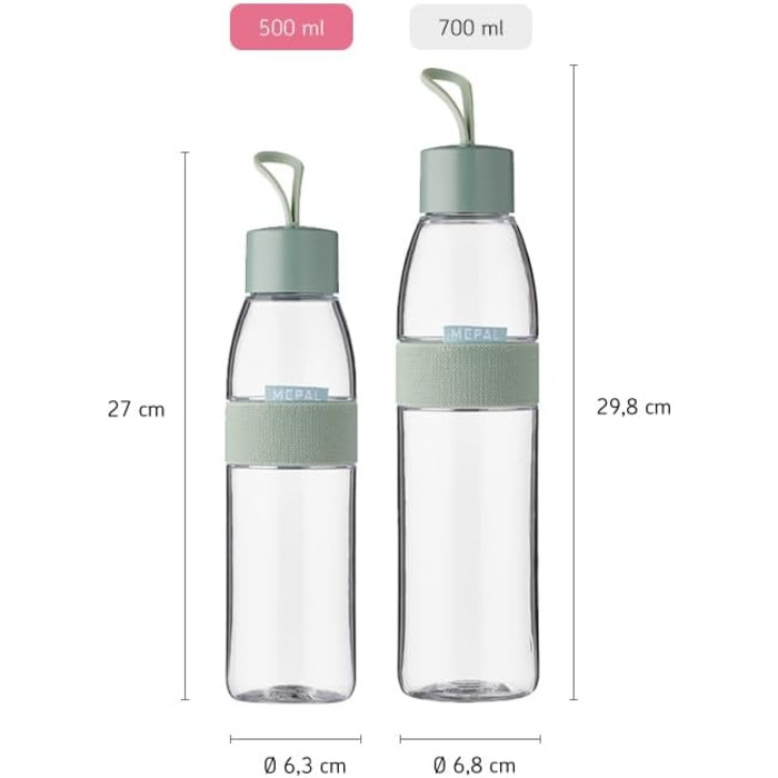 Бутылка для воды 0,5 л Nordic Blue Ellipse Mepal