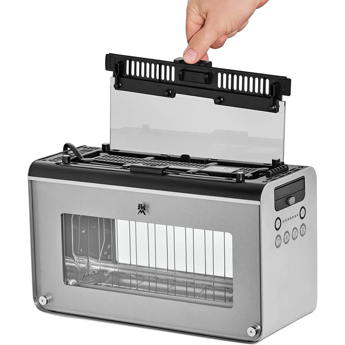 Стеклянный тостер WMF Lono / на 2 ломтика / с насадкой для булочек / 7 ступеней