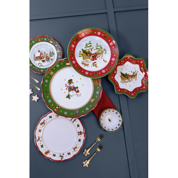Набор рождественских тарелок на 6 персон 18 предметов Red Happy Wintertime Hutschenreuther