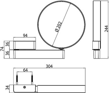 Зеркало косметическое настенное 20 см Emco