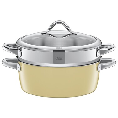 Кастрюля с паровой корзиной / пароварка Ø 28 см Vitaliano Vanilla Silit