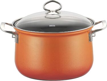 Набор кухонной посуды 5 предметов, эмалированный, коралловый Riess 0546-034
