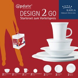 Набор столовой посуды 14 предметов белый Update Design 2 Go Kahla