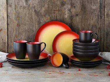 Столовый сервиз на 4 человека 16 предметов Hot Red Series CreaTable