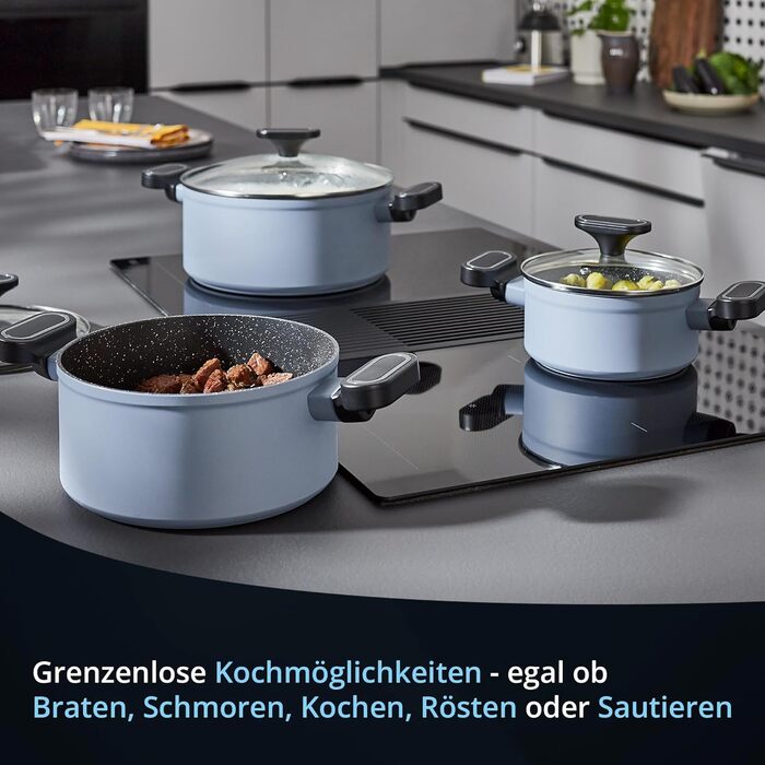 KHG Набор из 3 кастрюль 16/20/24 см алюминий/антипригарное покрытие Lightblue KHG