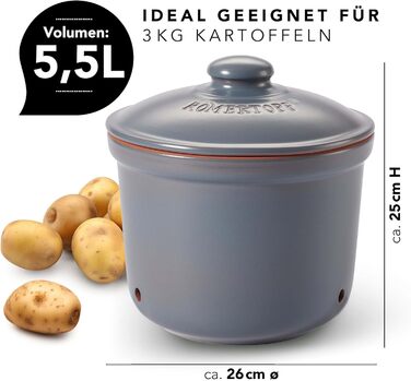 Горшок для хранения 5,5 л Grey Maxi Plus Römertopf