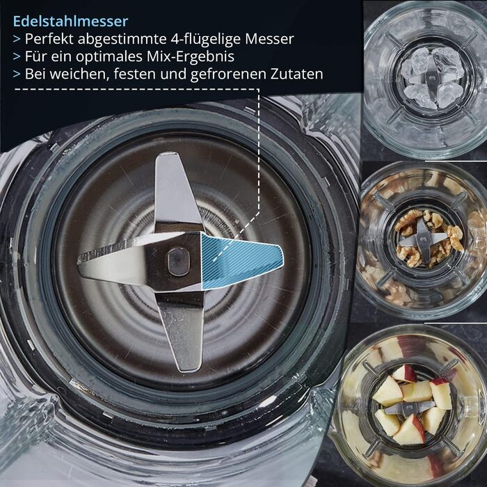 KHG Мини-блендер 33,5 х 14,5 см 250 Вт стекло/сталь Cream KHG