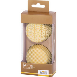 Набор форм для выпечки маффинов, 48 шт, 7 см, бежевый/золотой, Little Things II RBV Birkmann