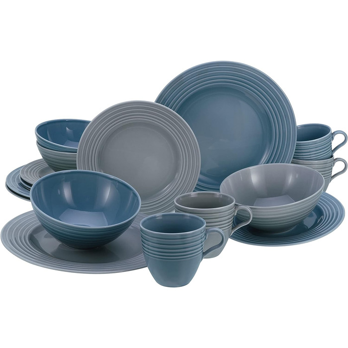 Столовый сервиз на 4 человека 16 предметов Stripes Colours Series 23873 CreaTable