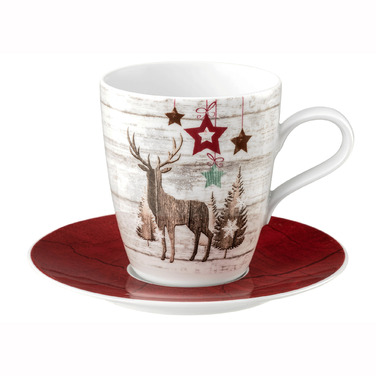 Блюдце к чашке для кофе/чая 16,5 см красное Life Christmas Seltmann Weiden